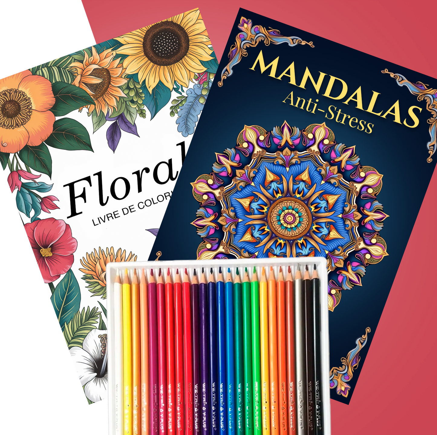 Pack Mandalas+Florals+24 couleurs